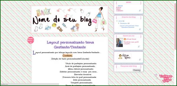 Layouts para blog-tema Gestante e Tentante