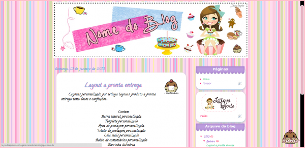 Layouts -tema doces e confecções + capa para facebook