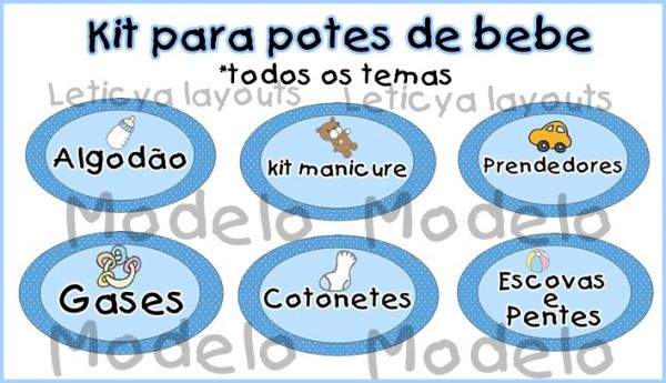 kit potes de bebe masculino